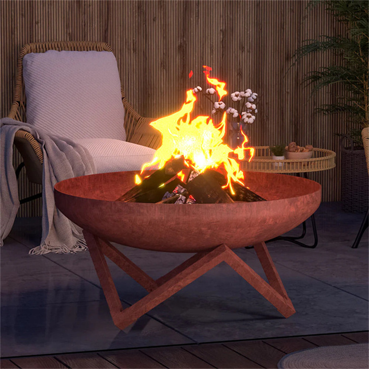 Custom Steel Firepits Fire Bowl Garden Ornament Camping Portable Smokeless Stainless Steel Wood Burning Fire Pit