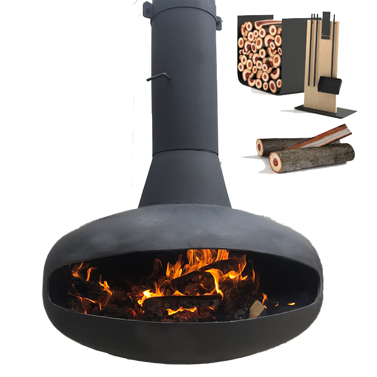 Ceiling Mounted Wood Burning Smokeless  Hanging Fireplace