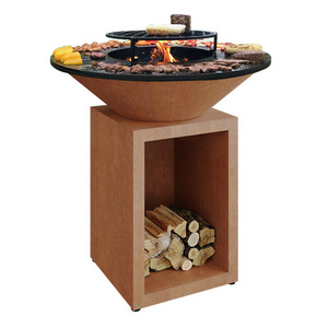 Wood Burning Metal Corten Steel Fire Pit Barbecue Grills Outdoor Steel Bowls Fire Pits BBQ Barbecue Corten