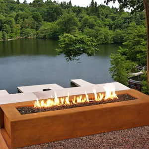 Rust Steel Propane Fire Pits Burner Smokeless Outdoor Gas Fire Place Corten Steel Natural Gas Fire Pit Table