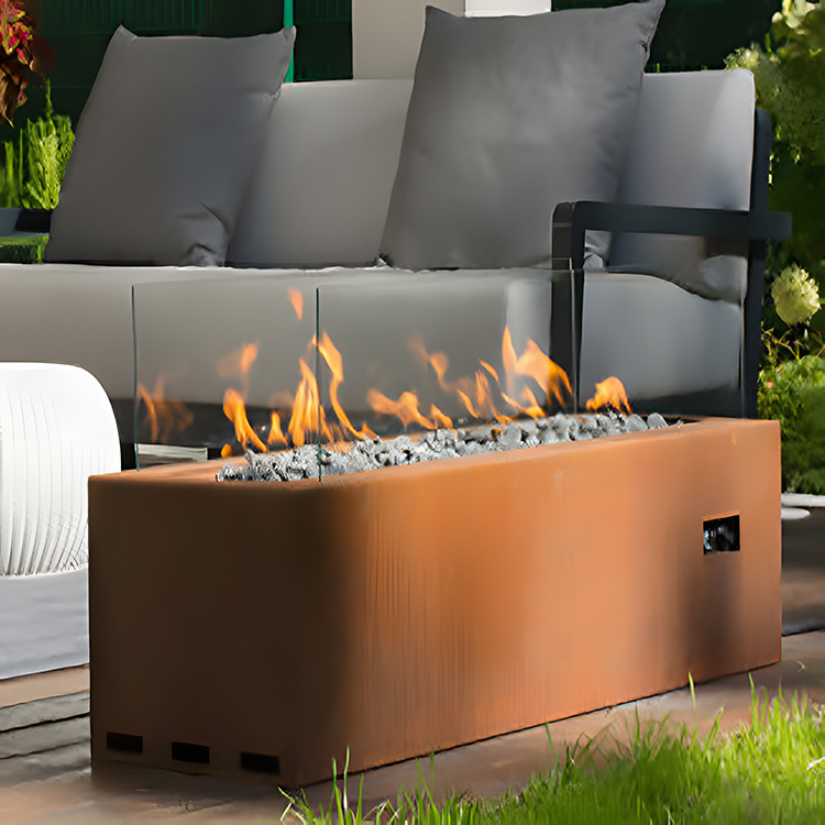 Cheap Price Corten Steel Gas Fire Pit Table Outdoor Burner Patio Fire Pits