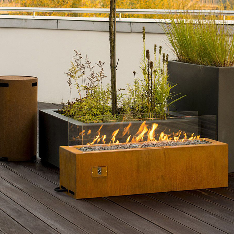 Cheap Price Corten Steel Gas Fire Pit Table Outdoor Burner Patio Fire Pits