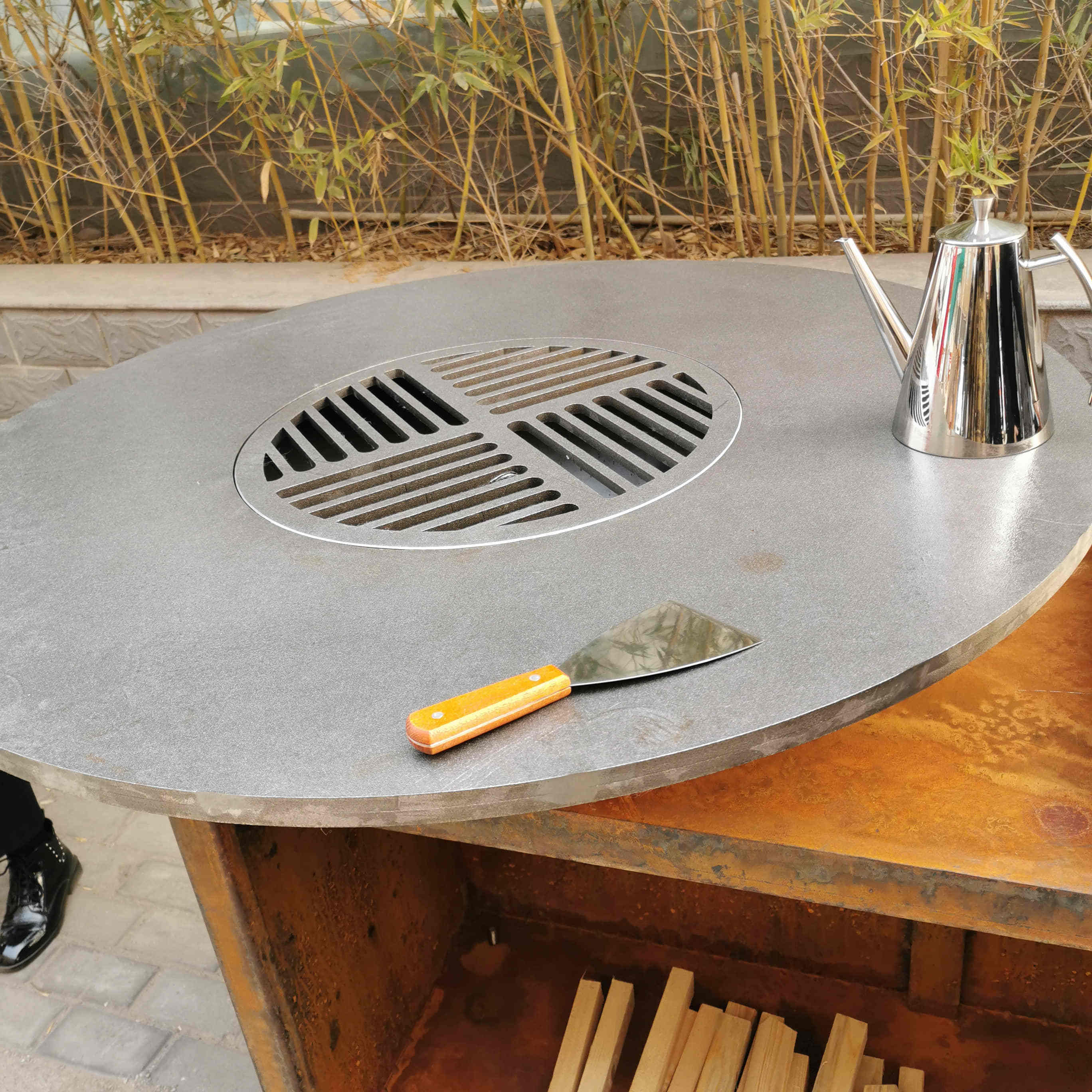 Hot Sale Corten Steel Fire Pit Heavy Duty Bbq Barbecue Grills For Outdoor Cooking