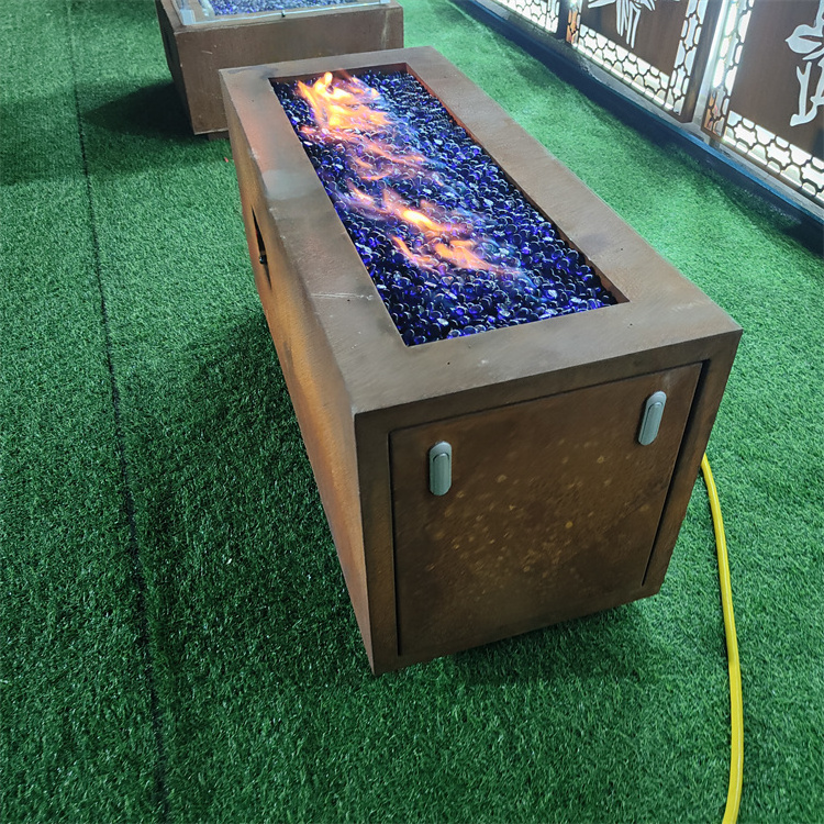 Smokeless Propane Fire Pit Table Outdoor Patio Heater Gas Fire Place Corten Steel Outdoor Gas Fire Pit Burner