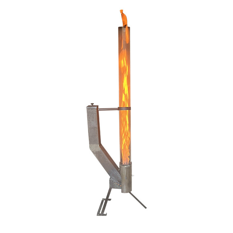 Patio Wood Pellet Heater Outdoor Garden Biomass Stove Fire Column