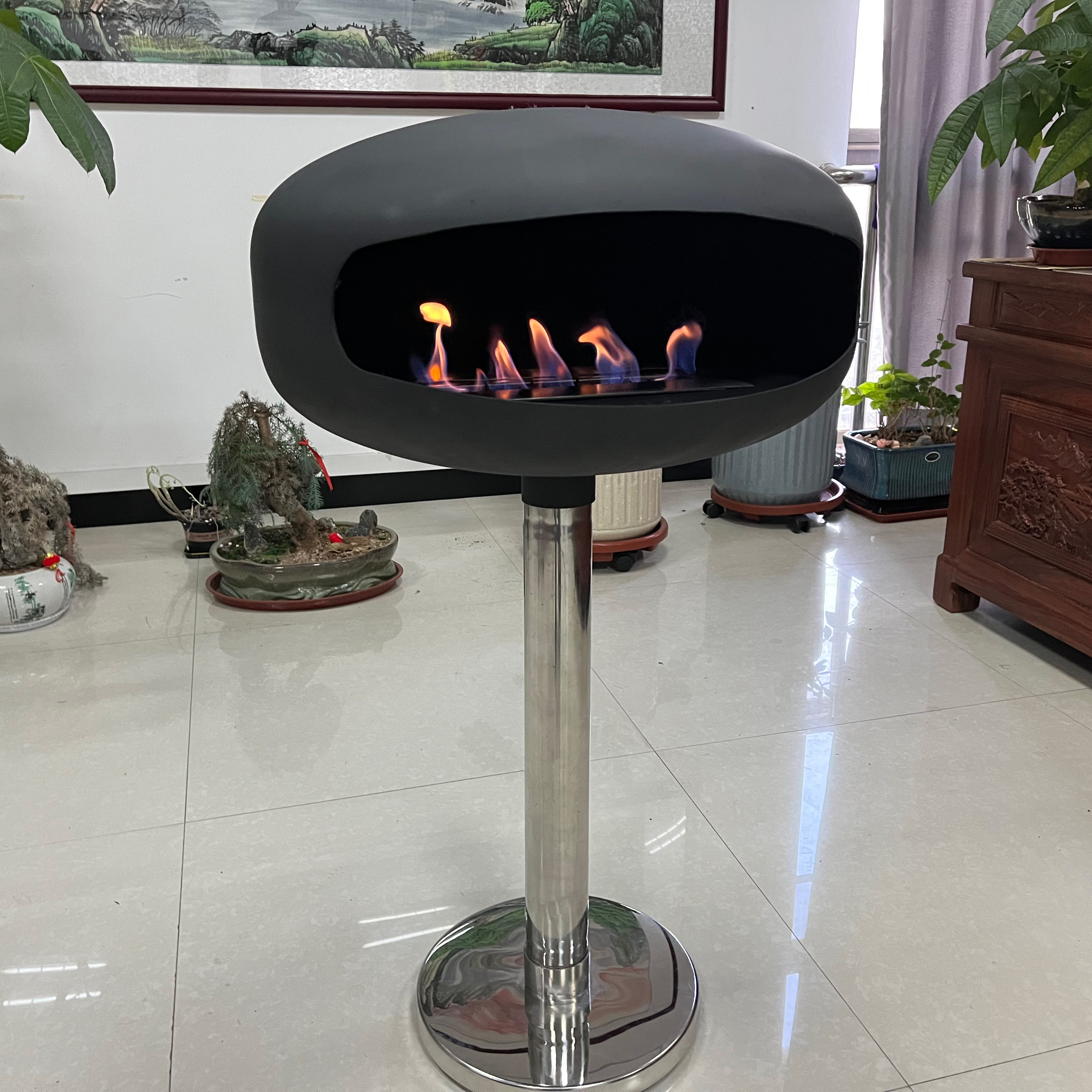 Freestanding Bioethanol Fireplace Alcohol Burner Stove Fire Pit Smokeless Indoor Ethanole Fireplaces