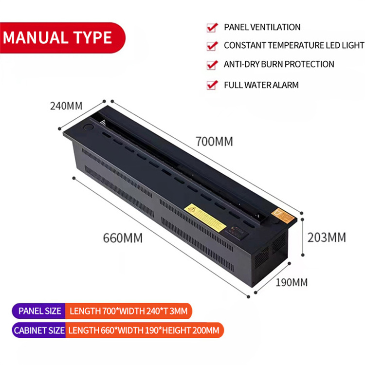 Modern Living Room Embedded Manual Electric Fireplaces 3D Atomization Water Vapor Electric Fireplace