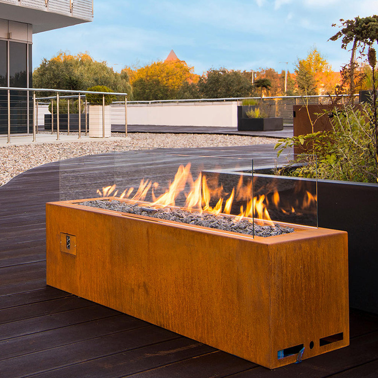 Cheap Price Corten Steel Gas Fire Pit Table Outdoor Burner Patio Fire Pits