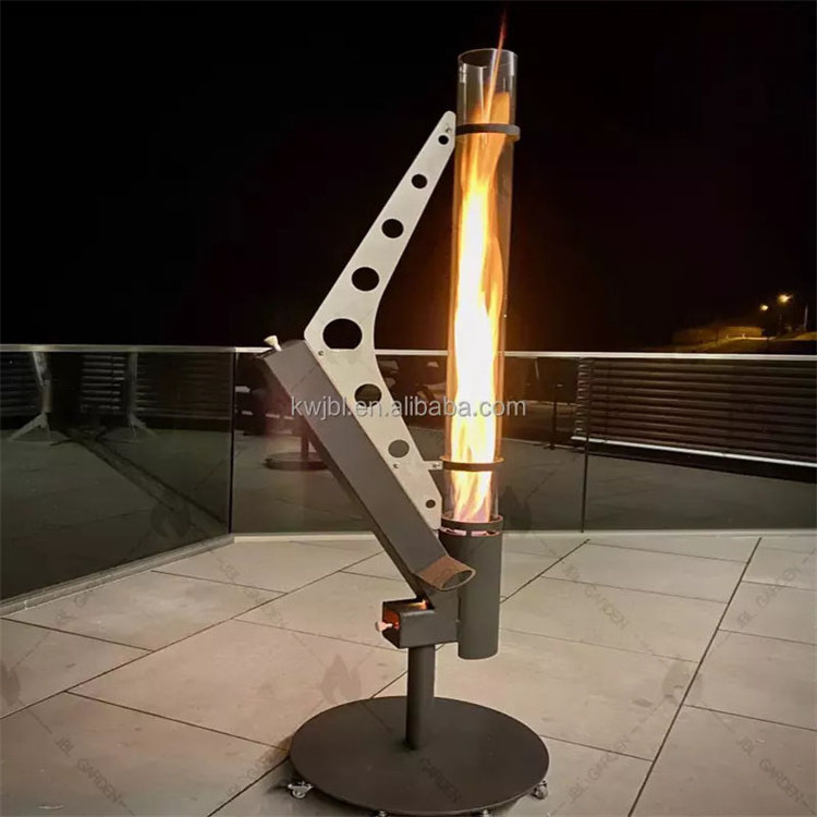 Outdoor Biomass Patio Heater Garden Pellet Wood Stove Pellet Fire Column