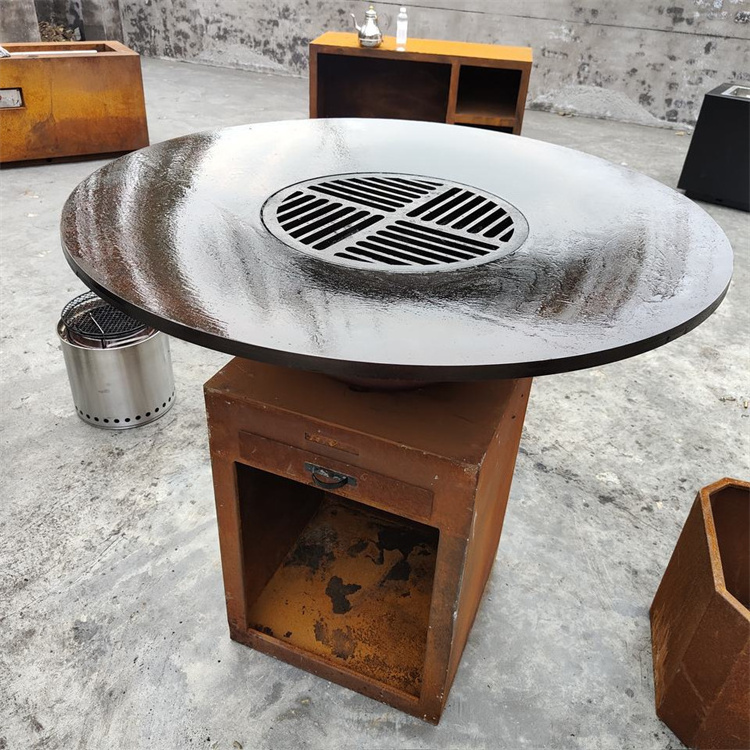 Wood Burning Metal Corten Steel Fire Pit Barbecue Grills Outdoor Steel Bowls Fire Pits BBQ Barbecue Corten