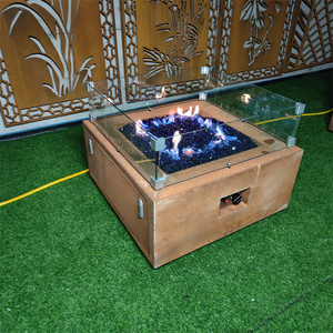 Corten Steel Gas Firepit Table Natural Gas Fire Pit Kit Burner Propane Fire Pit