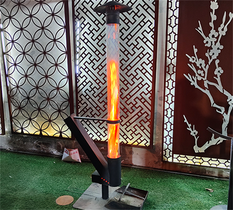 Patio Heater Freestanding Wood Pellet Stove Fire Torch Heaters Burner Outdoor Pellet Heater