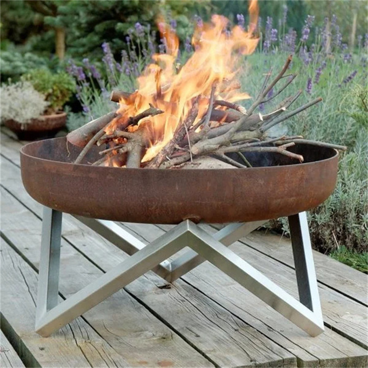 Custom Steel Firepits Fire Bowl Garden Ornament Camping Portable Smokeless Stainless Steel Wood Burning Fire Pit