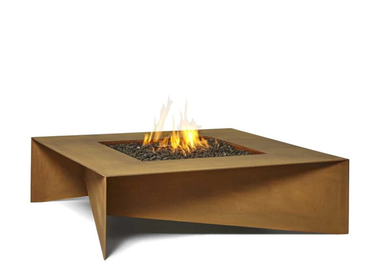 Corten Steel Gas Firepit Table Natural Gas Fire Pit Kit Burner Propane Fire Pit