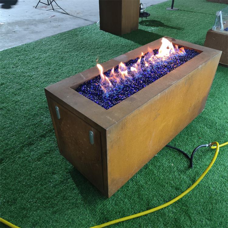 Natural Gas Fire Pits Kit Burner Smokeless Propane Firepit Table Outdoor Corten Steel Fire Pit Gas