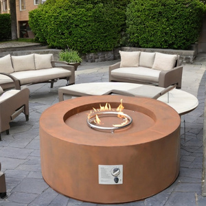 Corten Steel Natural Gas Firepit Table Propane Fire Pit Kit Outdoor Heating Round Gas Fire Pit Burner