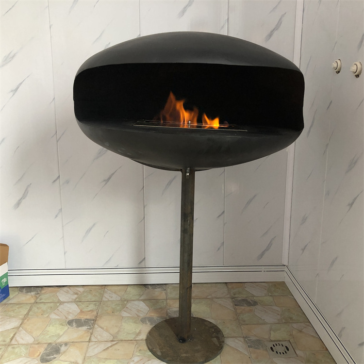 Freestanding Ethanol Fire Pit Modern Bioethanol Fireplace Indoor Heating Fireplaces Oval Decor