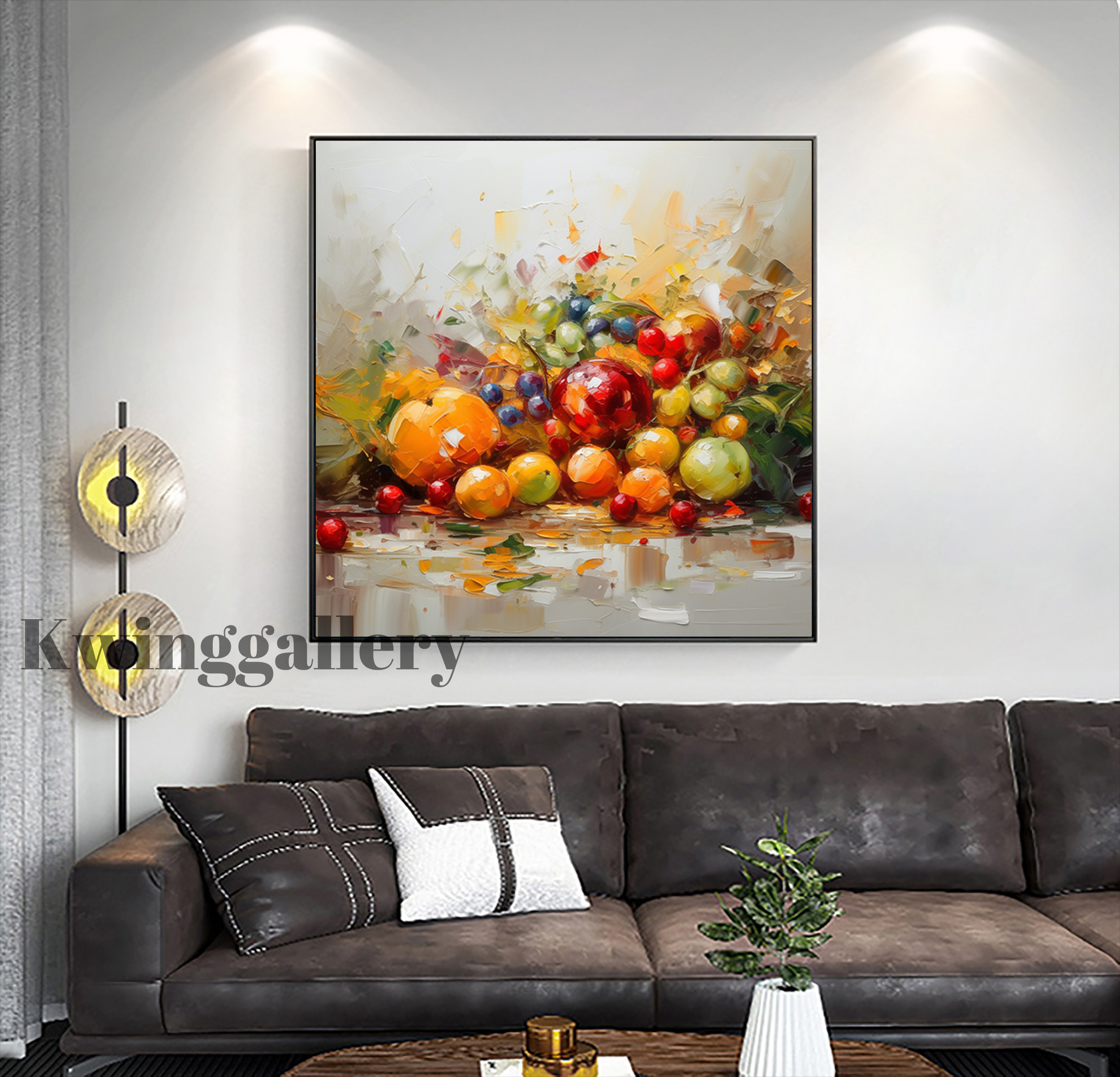 Wholesale Still Life Canvas Wall Painting Handmade High Quality Fruit Oil Painting Modern Kitchen Restaurant Decoration Wall Art