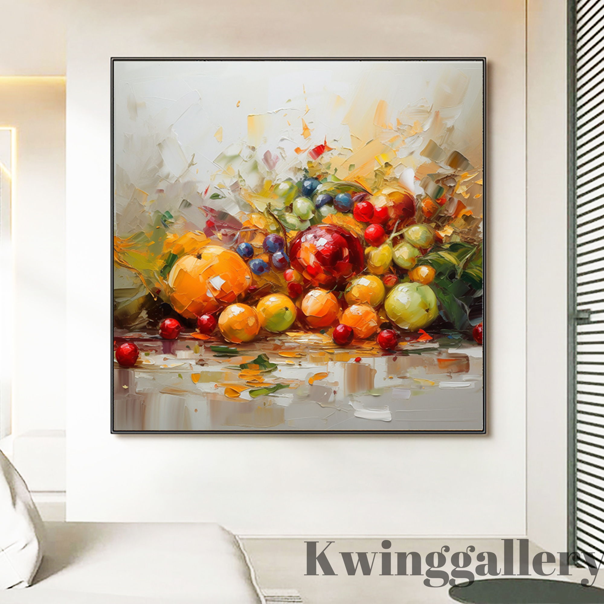 Wholesale Still Life Canvas Wall Painting Handmade High Quality Fruit Oil Painting Modern Kitchen Restaurant Decoration Wall Art