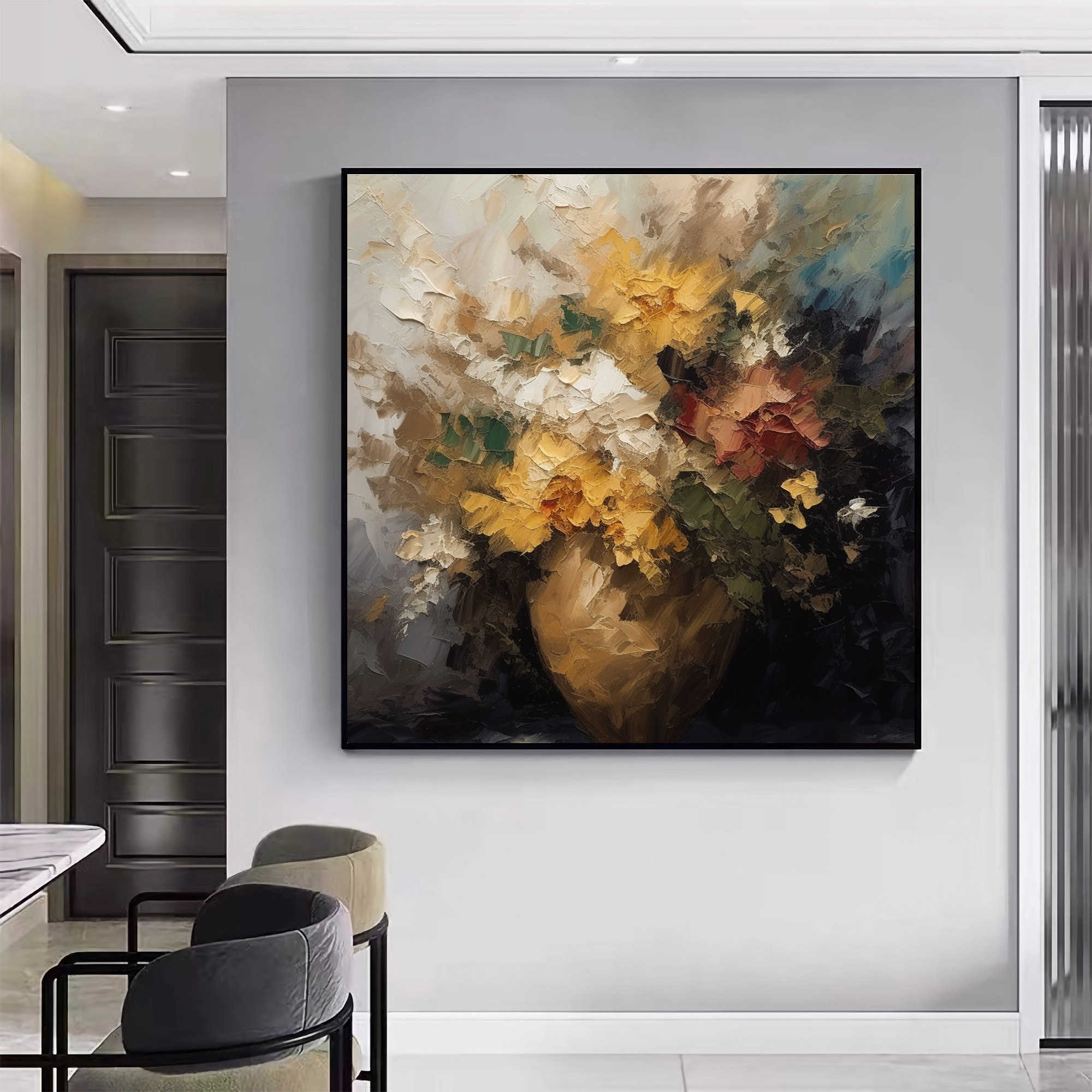 Original Vase Flower Landscape Oil Painting On Canvas Wall Art Abstract Classic Vase Floral Custom Painting Living Room Decor