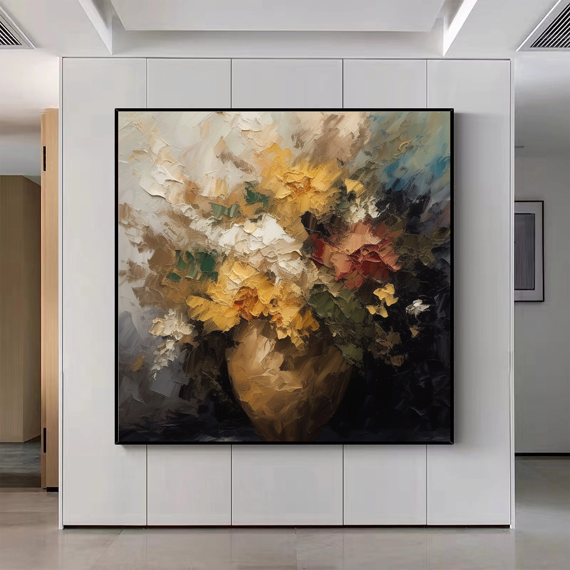 Original Vase Flower Landscape Oil Painting On Canvas Wall Art Abstract Classic Vase Floral Custom Painting Living Room Decor