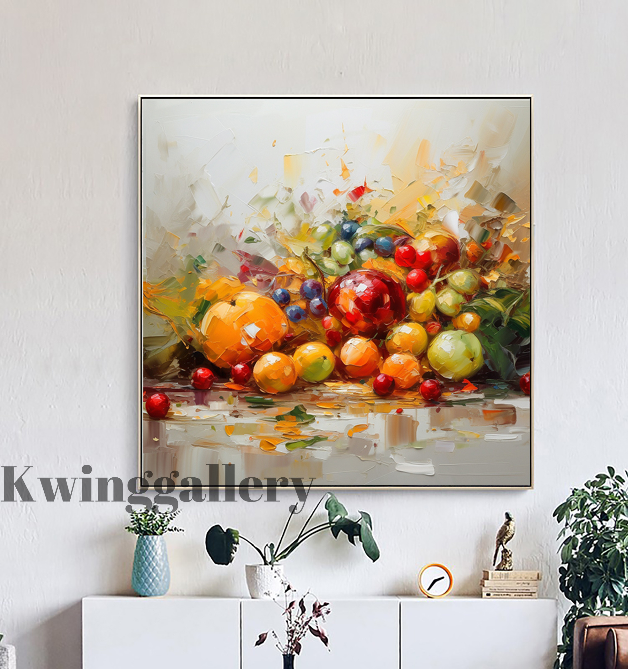 Wholesale Still Life Canvas Wall Painting Handmade High Quality Fruit Oil Painting Modern Kitchen Restaurant Decoration Wall Art