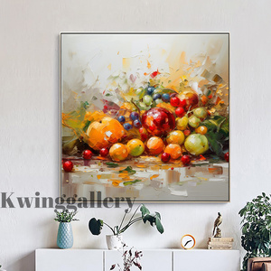 Wholesale Still Life Canvas Wall Painting Handmade High Quality Fruit Oil Painting Modern Kitchen Restaurant Decoration Wall Art