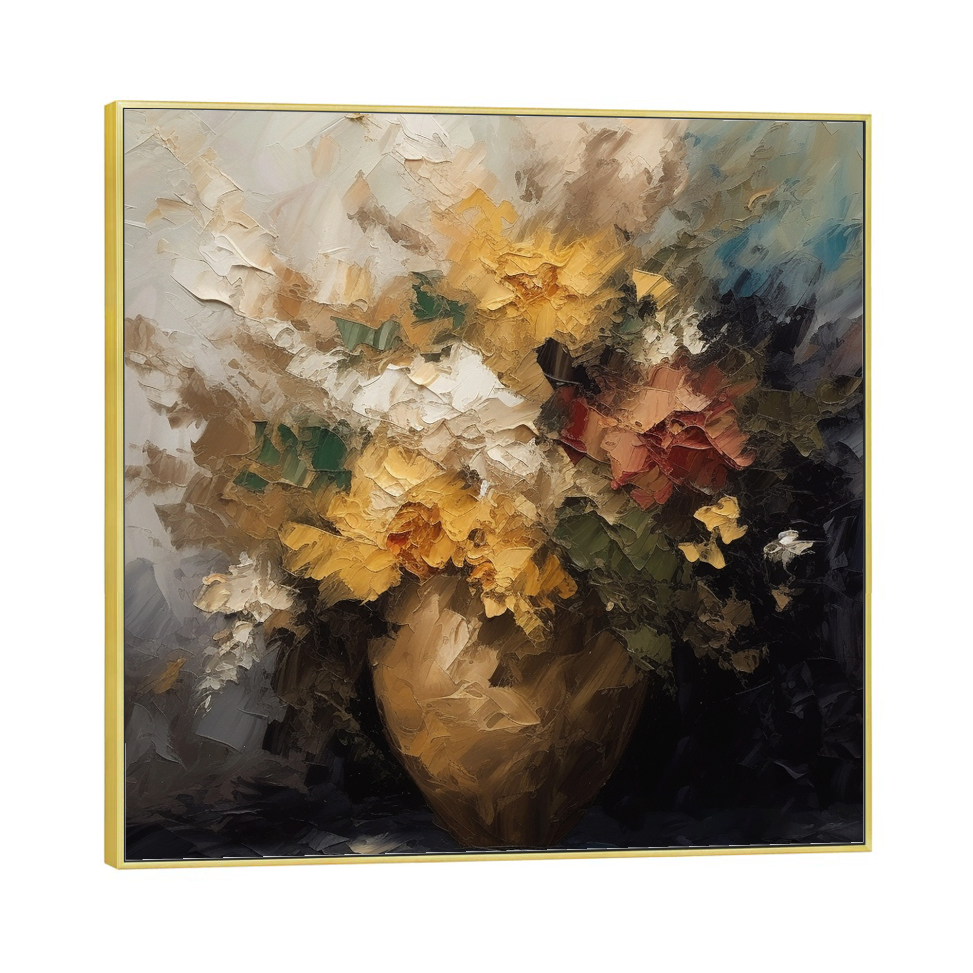 Original Vase Flower Landscape Oil Painting On Canvas Wall Art Abstract Classic Vase Floral Custom Painting Living Room Decor