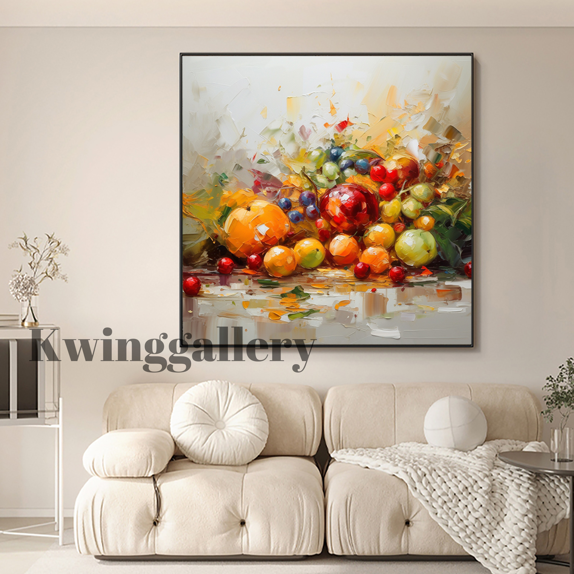 Wholesale Still Life Canvas Wall Painting Handmade High Quality Fruit Oil Painting Modern Kitchen Restaurant Decoration Wall Art