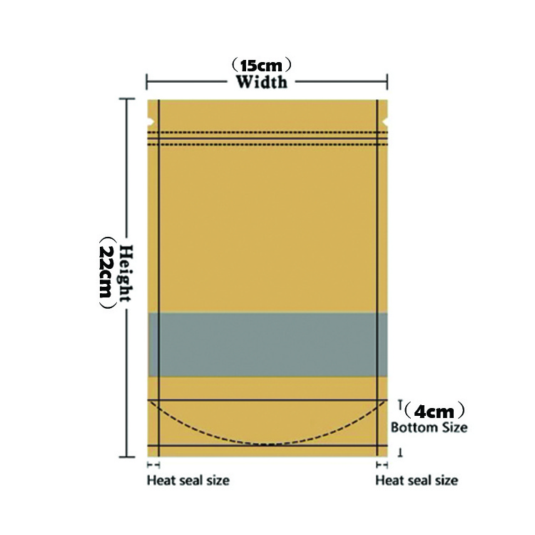 15x22cm 250g Zip Lock Standing Clear Front With Back Food Aluminum Foil Bag