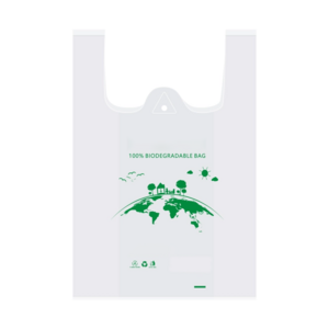 Kwin Pack Full Bio Degradable Pe Plastic T-shirt Bag Dustbin Liner Black Bin Bag With Own Logo