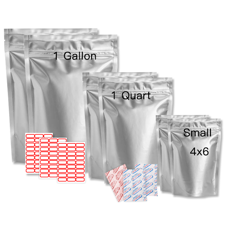 Bag Food Storage Quart Wallaby Long Term Size Mylar Aluminum Foil Custom 1 Quart 7.5 Mil 5 2 1 Gallon Stand Up Pouch Heat Seal