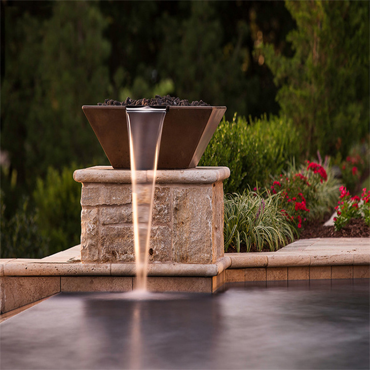 fire bowl pool outdoor firepit with water feature swimming pool fire bowl