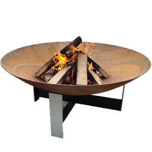 Large Outdoor Fire pit Metal Corten Steel Water Garden Firepit