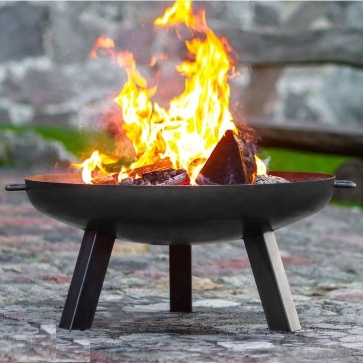 Outdoor Corten Steel Wood Burning Fire Pit Table / gas Firepit