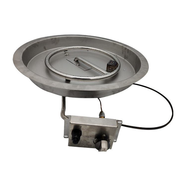 Round Stainless Steel Fire Pit Pan With Burner Apply for Outdoor Fire Pit Table