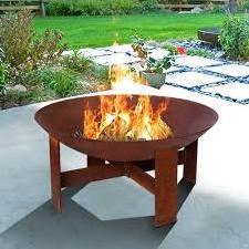 Large Outdoor Fire pit Metal Corten Steel Water Garden Firepit