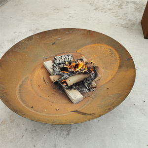 Outdoor Round Fire pit Metal Corten Steel Water Bowl Garden Firepit Bowl