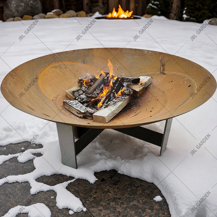 Steel fire pit bowl metal fire pit bowl round steel replacement wood-burning fire pit bowl