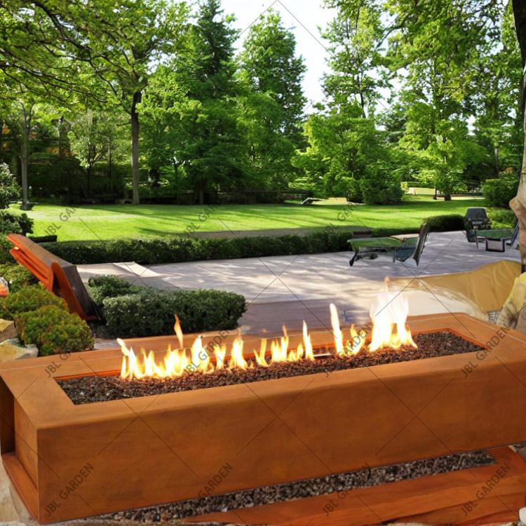 steel patio fire pit outdoor fire pits gas burning corten steel gas fireplace