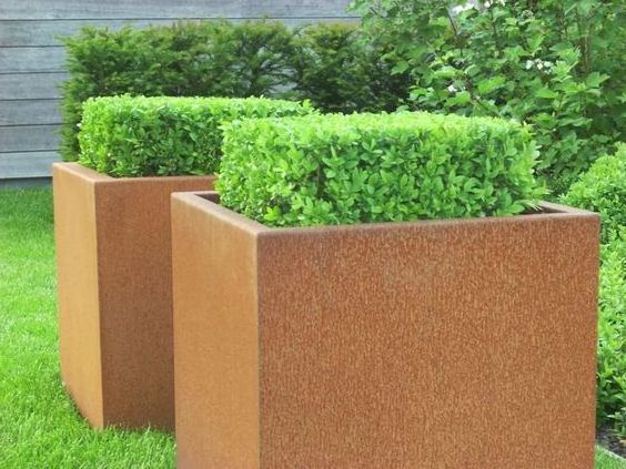 China supplier nursery planters decorative garden corten steel outdoor flower pot