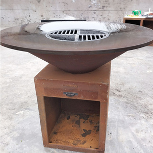 corten steel charcoal bbq grill pizza oven  corten steel bbq grill  corten metal bbq