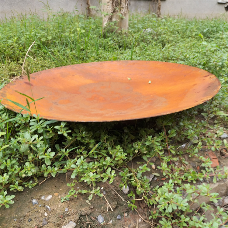 Outdoor Round Fire pit Metal Corten Steel Water Bowl Garden Firepit Bowl