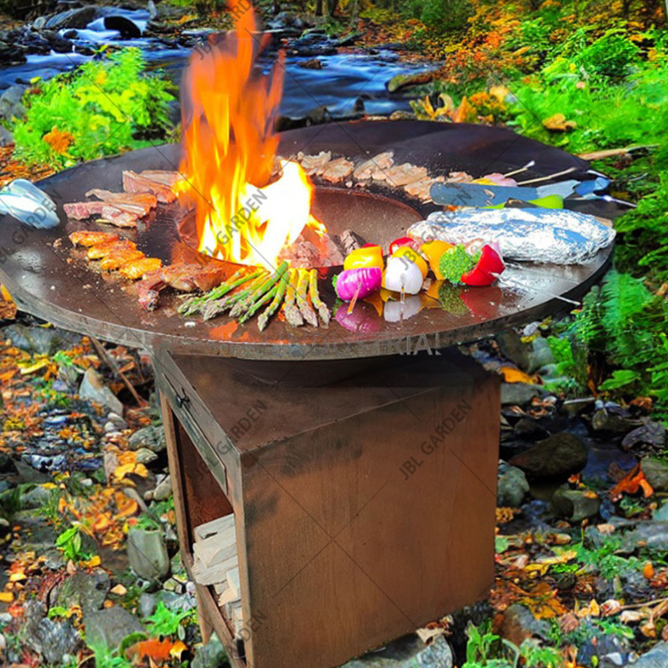 outdoor rust corten bbq pit out door bbq grill bbq grill corten