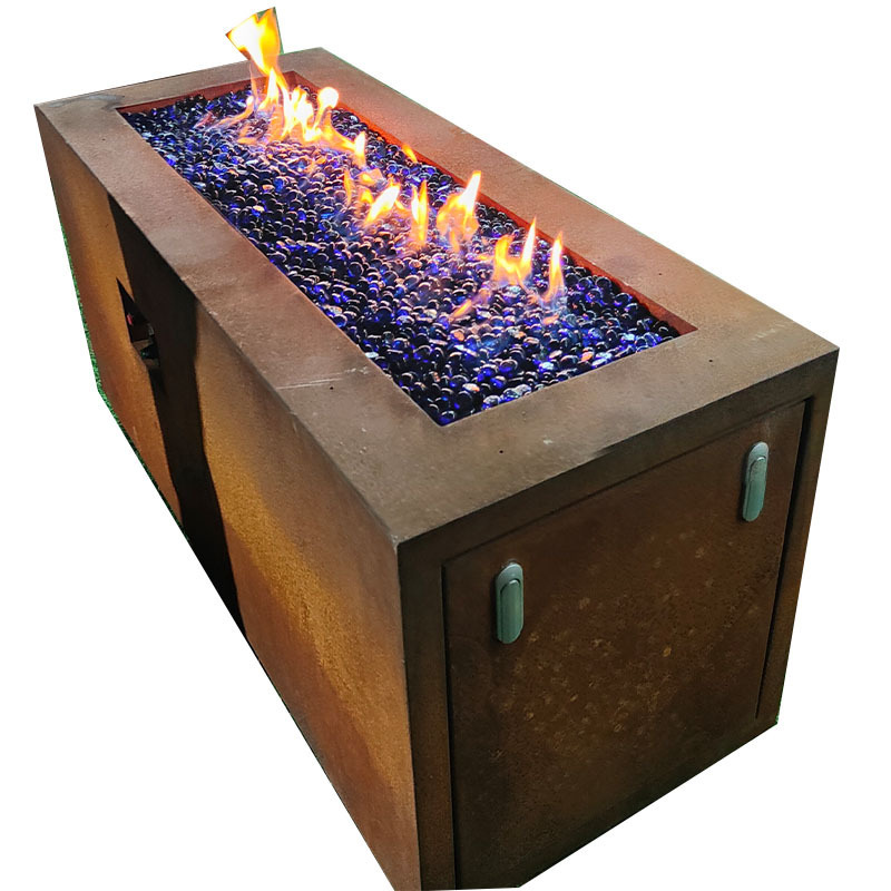 Rectangle Outdoor Fire Pit Table Gas  Fireplace Fire Pit Table Set