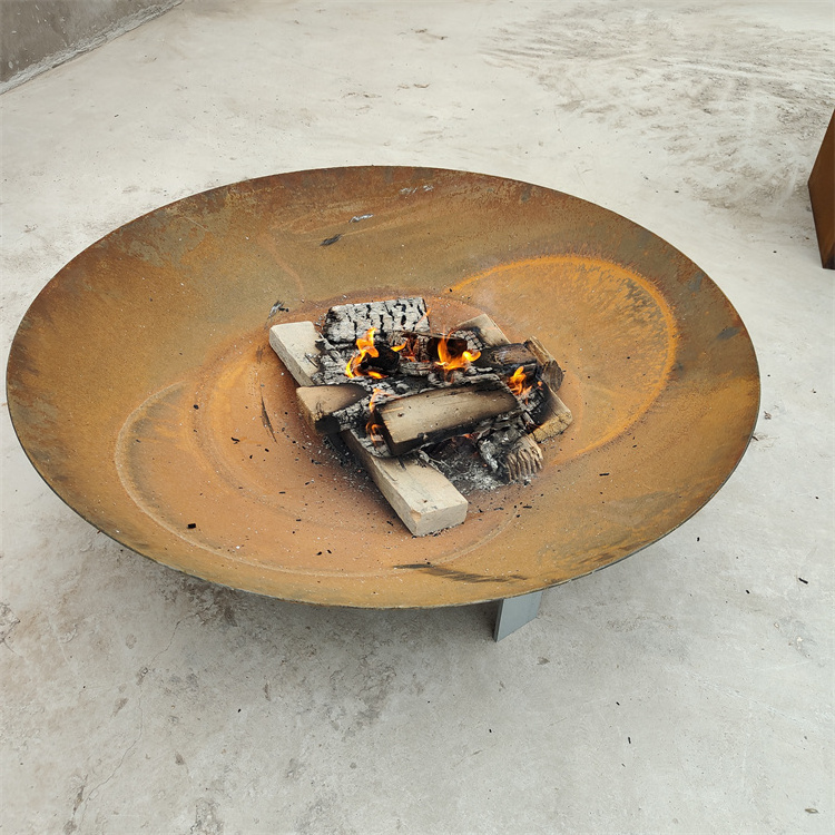 Large Outdoor Fire pit Metal Corten Steel Water Garden Firepit