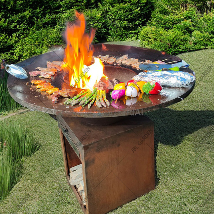 outdoor rust corten bbq pit out door bbq grill bbq grill corten