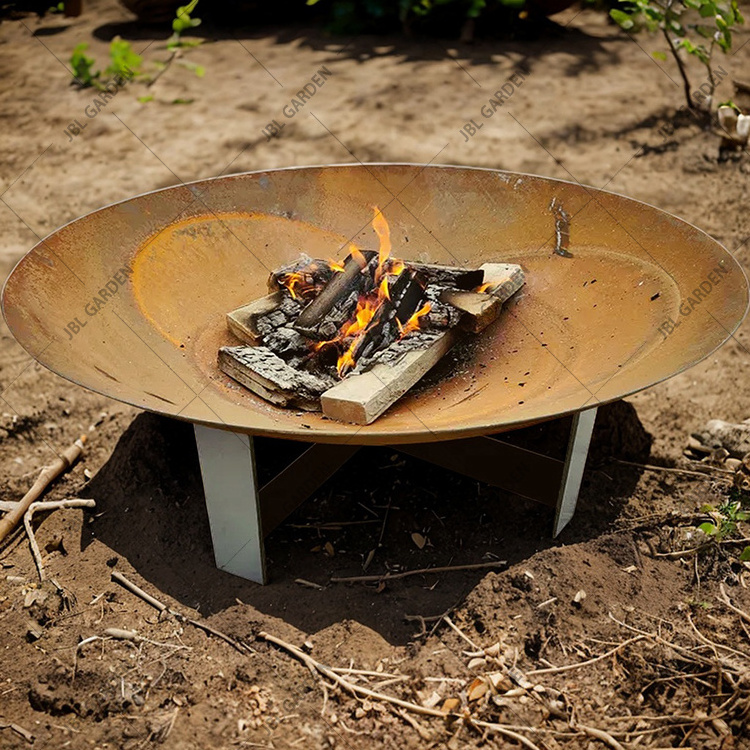 Steel fire pit bowl metal fire pit bowl round steel replacement wood-burning fire pit bowl