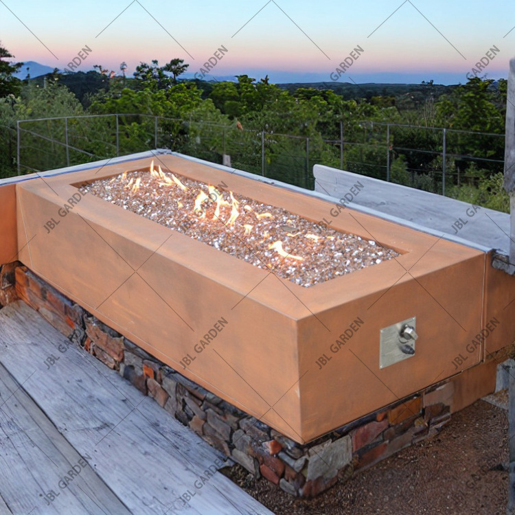 outdoor fire pit firepit table gas corten steel gas fire pit propane