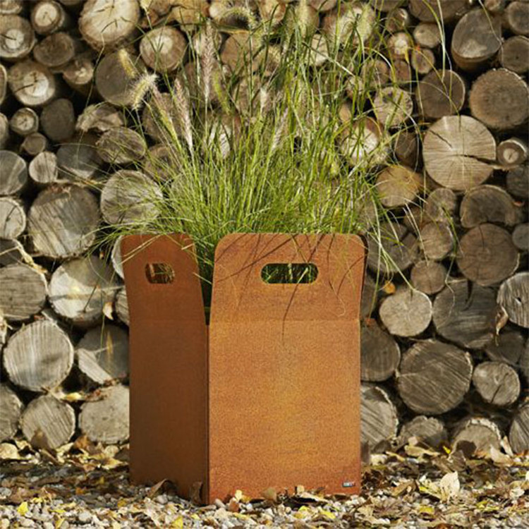 corten steel large flower pots pot de fleur en acier corten corten steel planter outdoor